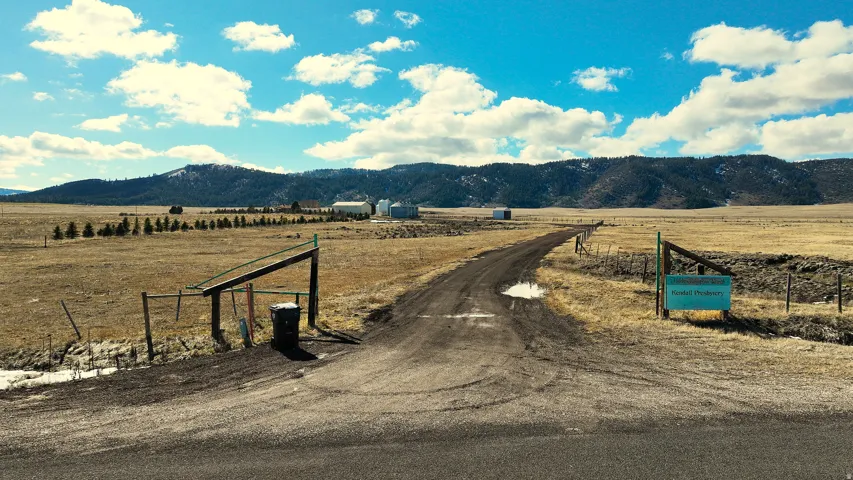 View of mountain background with rural landscape