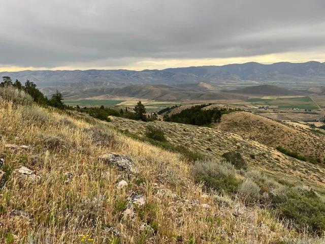 View of mountain background with rural landscape