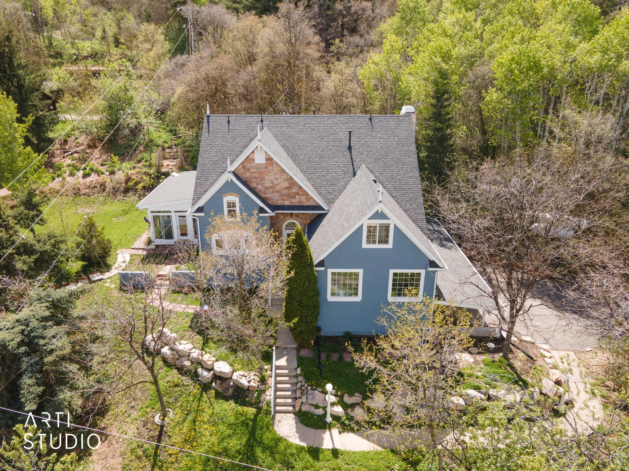View from above of property