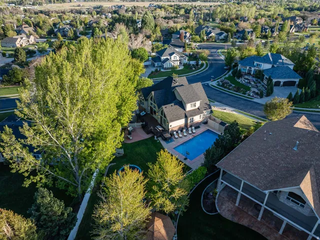 Aerial view of residential area