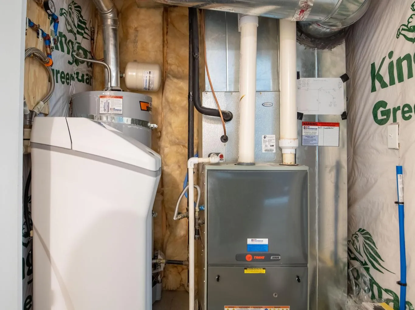 Utilities with secured water heater and heating unit