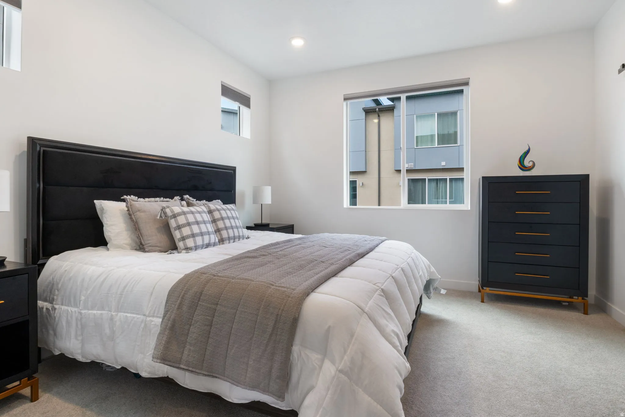 Bedroom featuring carpet and recessed lighting