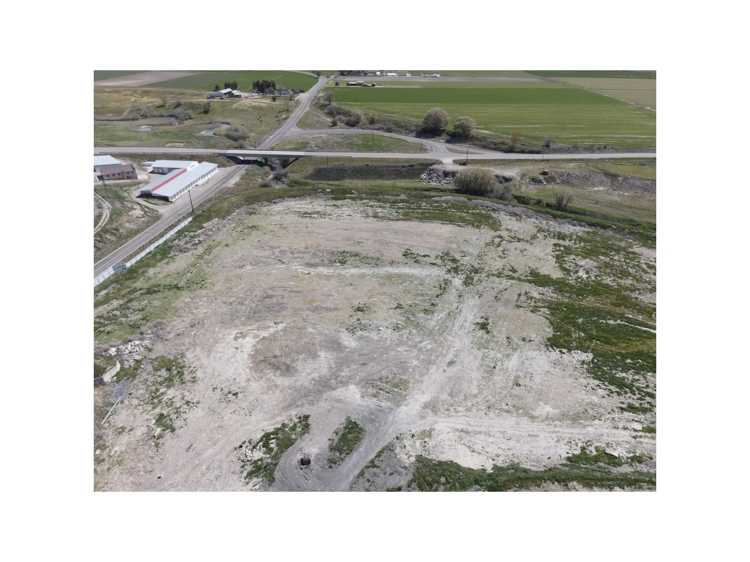 Aerial view of sparsely populated area