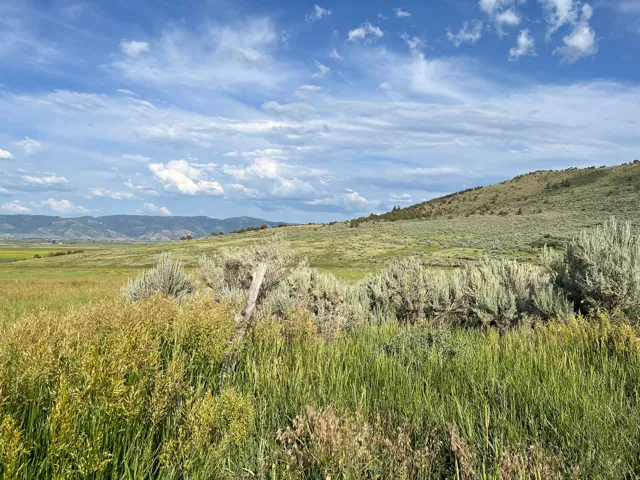 View of mountain background with rural landscape