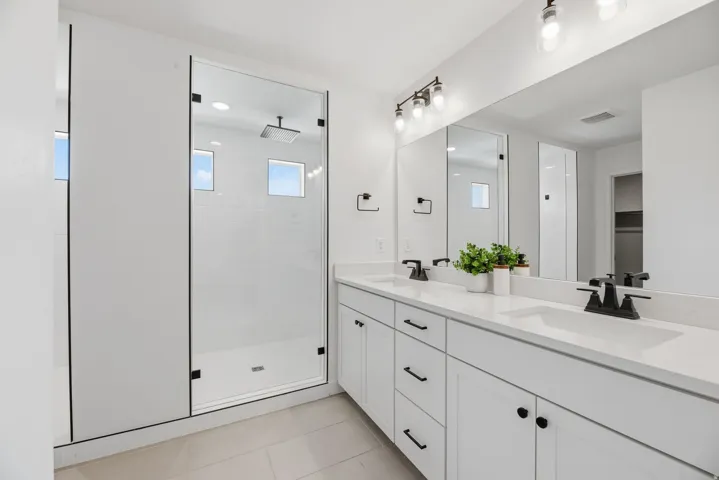 Primary Suite Bathroom! INCREDIBLE Custom Super Long Shower (2 Shower Doors) & Vanity w/Double Sinks!