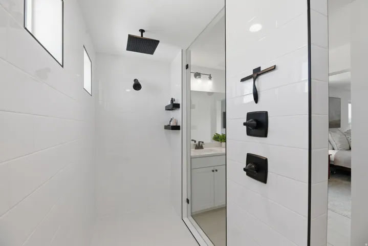 Primary Suite Bathroom! INCREDIBLE Custom Super Long Shower (2 Shower Doors) & Vanity w/Double Sinks!