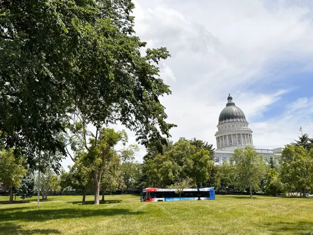 View of park and Utah Capital Building and Surrounding community