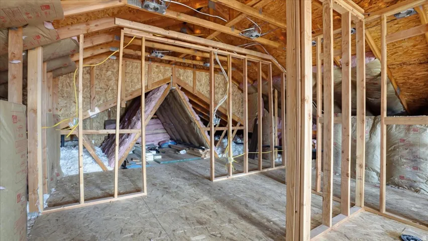 Attic with water heater