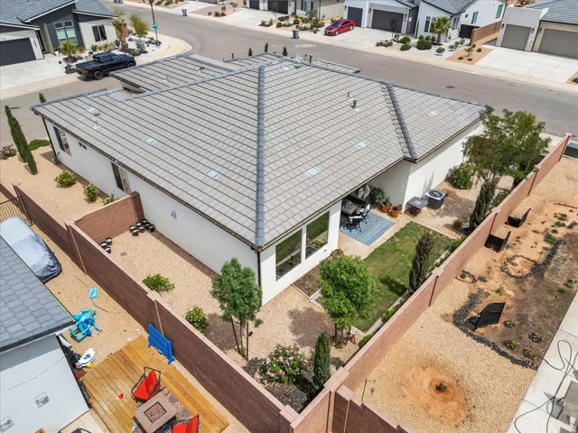 Aerial perspective of suburban area