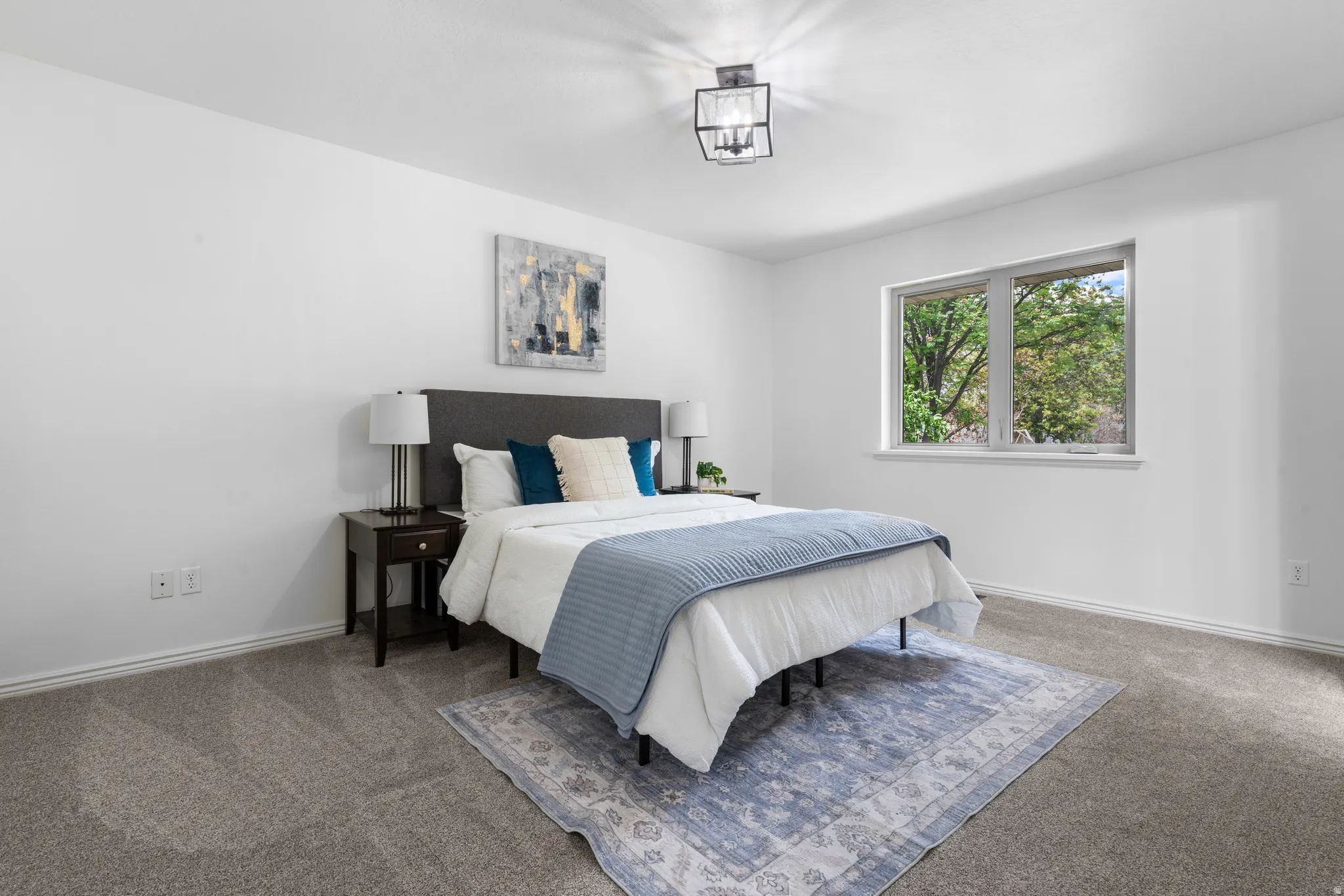 Bedroom featuring carpet