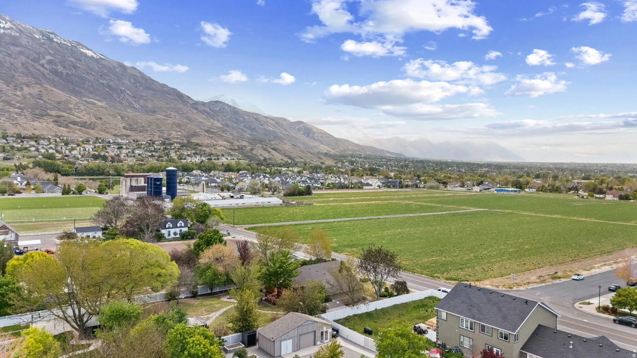Mountain view with nearby suburban area