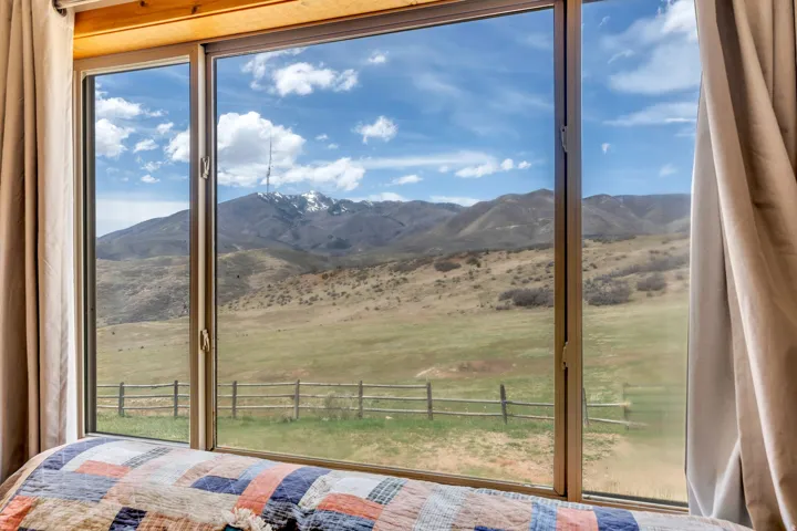 View of mountain background with rural landscape
