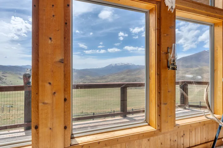 Entryway with a mountain view and plenty of natural light