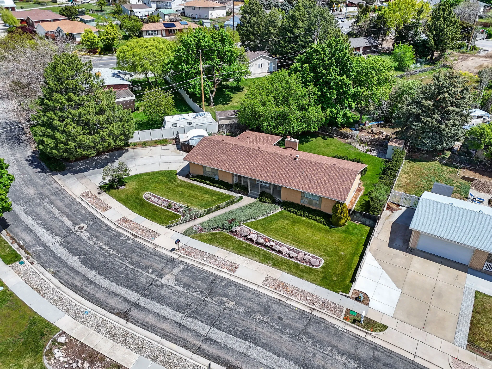 Aerial view of residential area