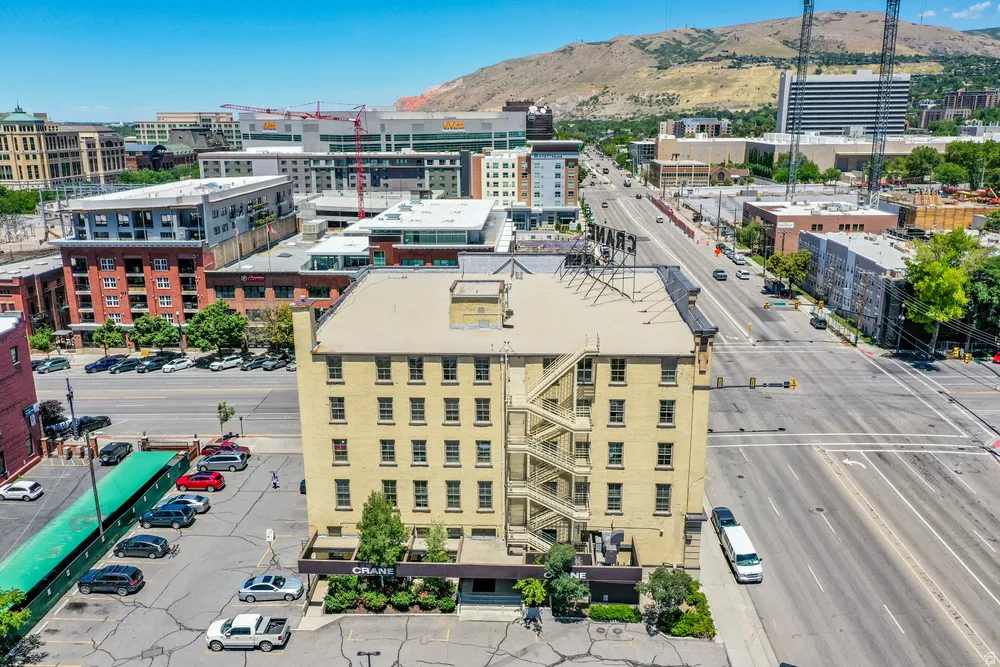 View of urban area featuring a mountainous background