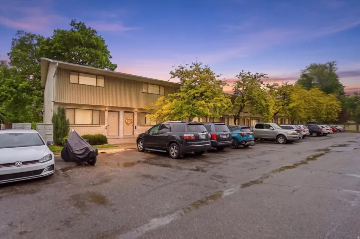 Parking at dusk with uncovered parking