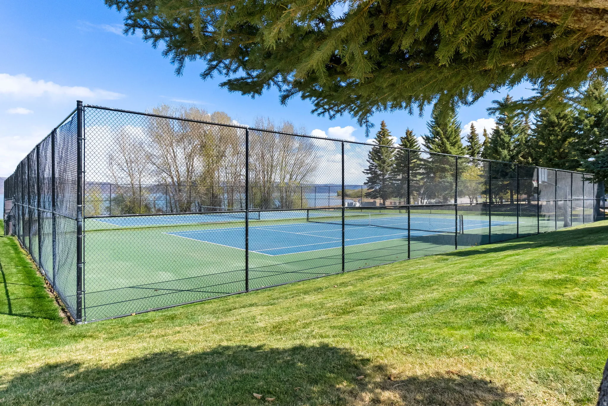 View of tennis court