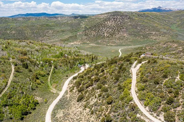 Bird's eye view of a mountain backdrop