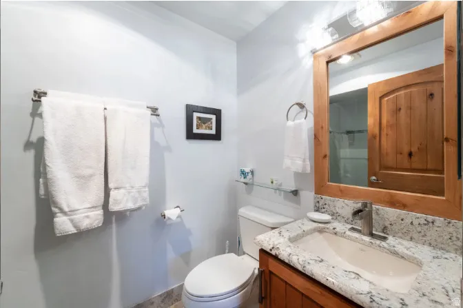 Full bathroom featuring vanity and a shower