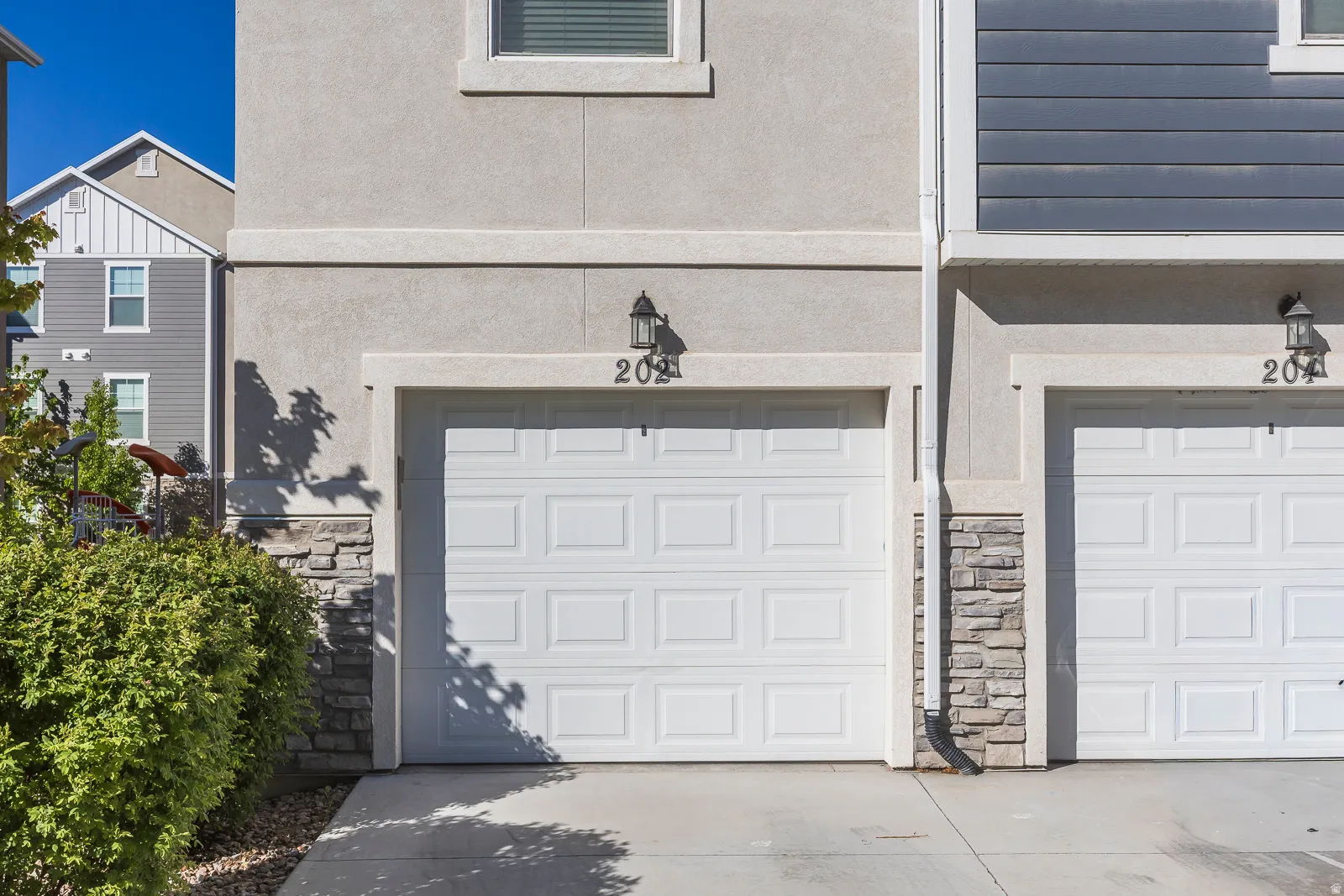 Garage with driveway