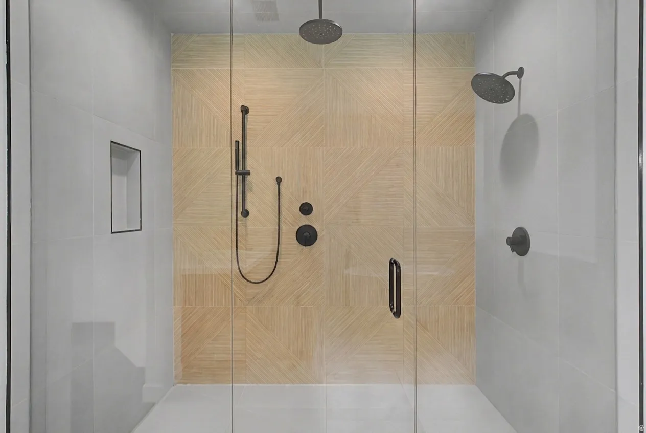 Bathroom with a stall shower