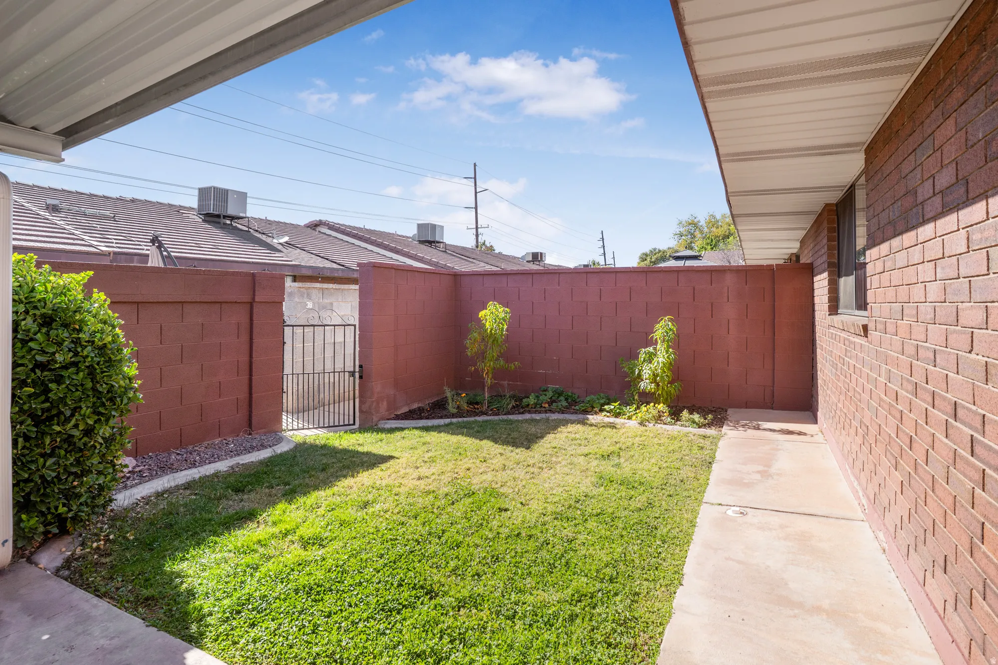 Fenced yard with a gate