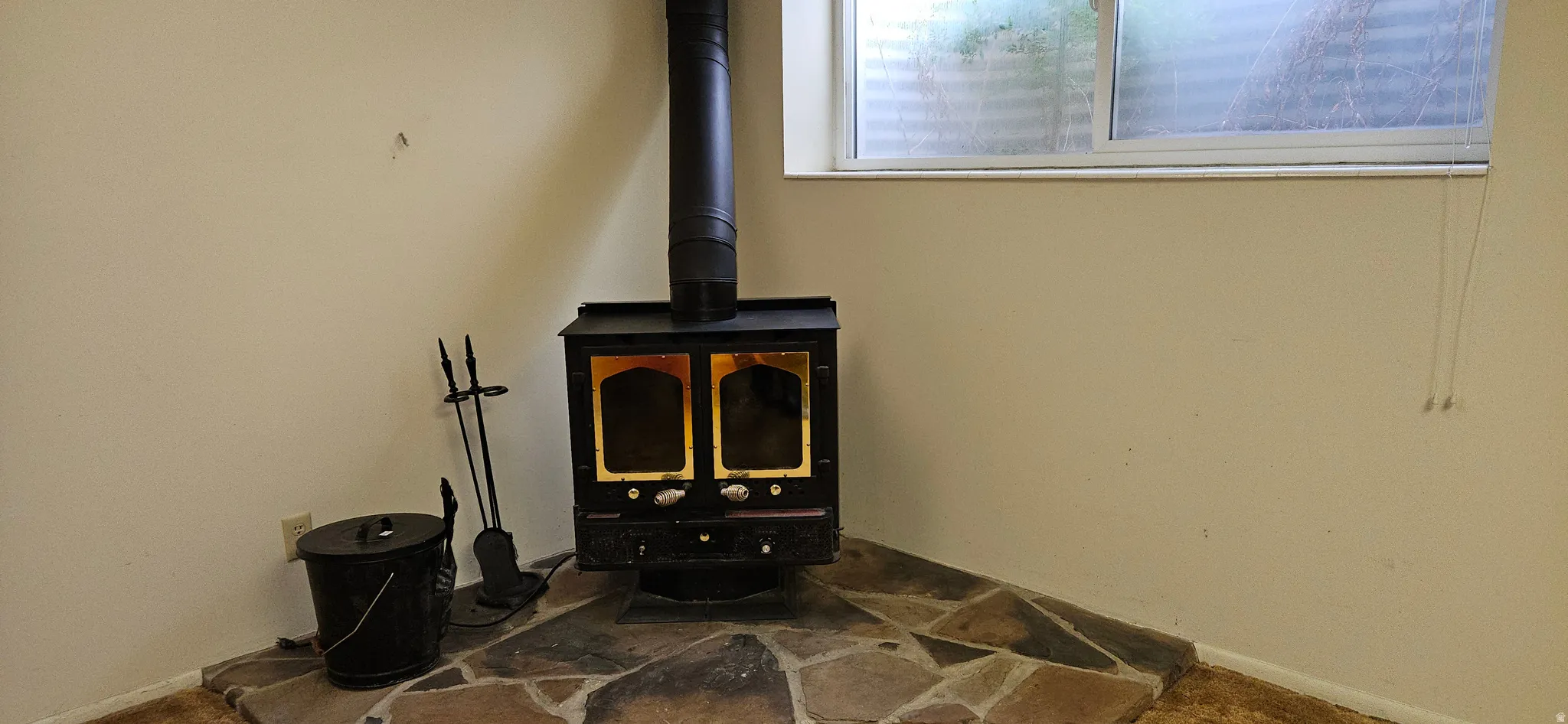 Detailed view of a wood stove