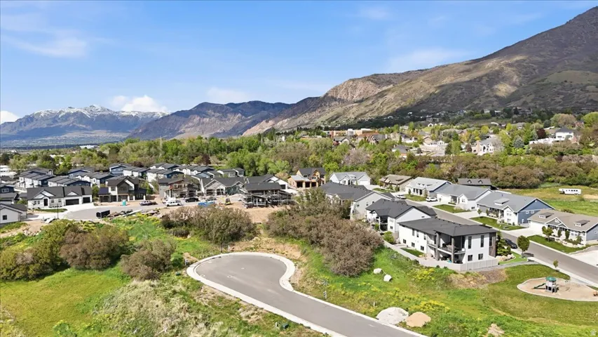 View of mountain background with nearby suburban area