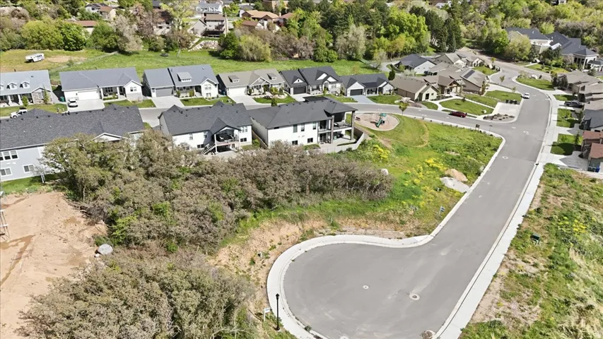 Aerial perspective of suburban area