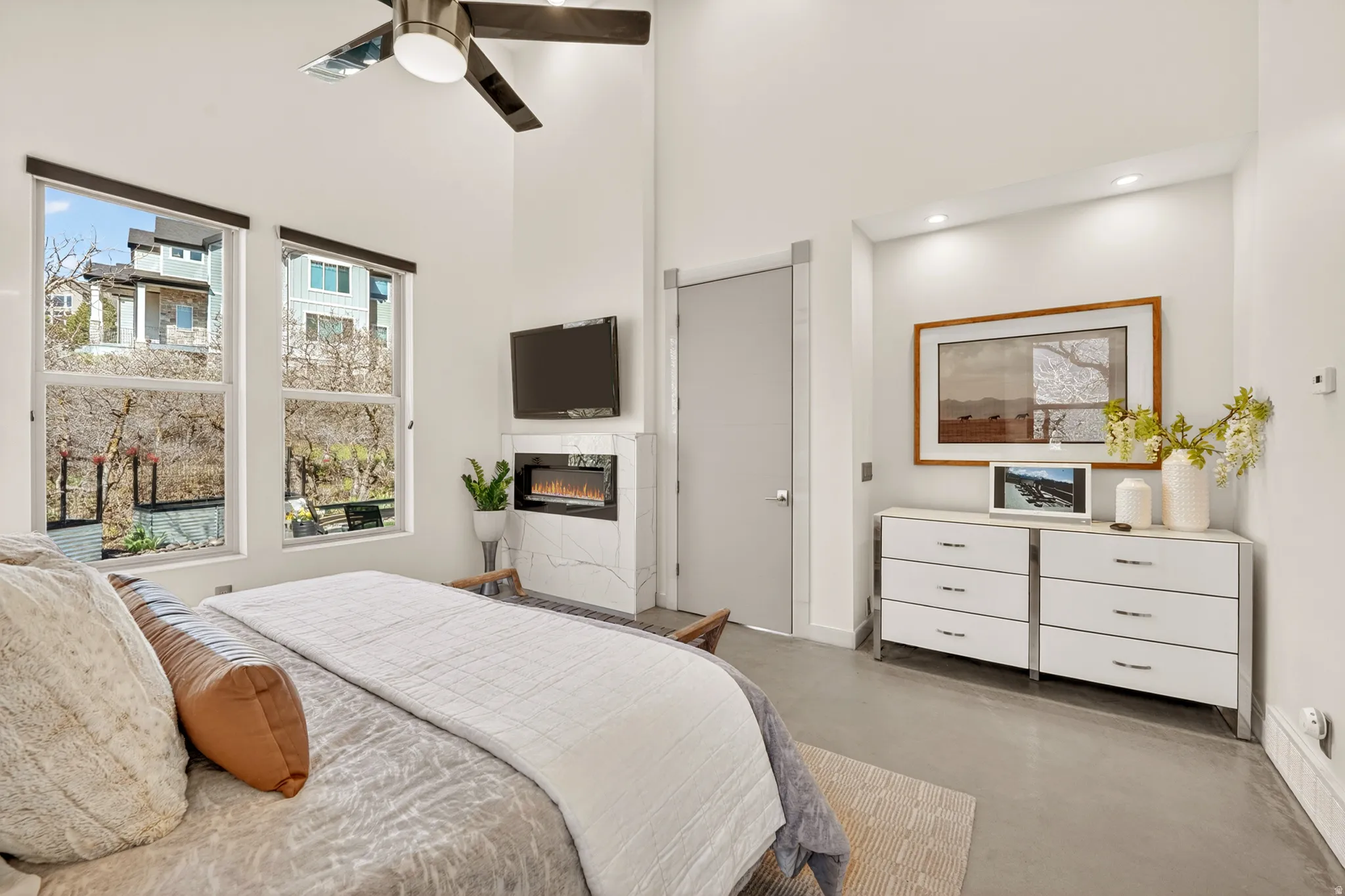 Main Floor Primary Ensuite with Designer Touches and Lots of Windows
