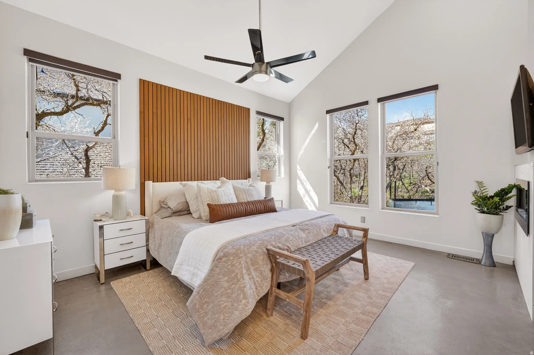 Main Floor Primary Ensuite with Designer Touches and Lots of Windows