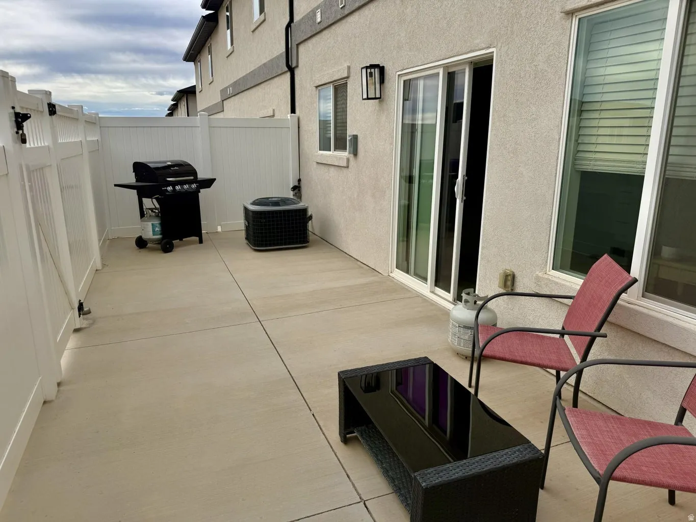 View of patio featuring grilling area