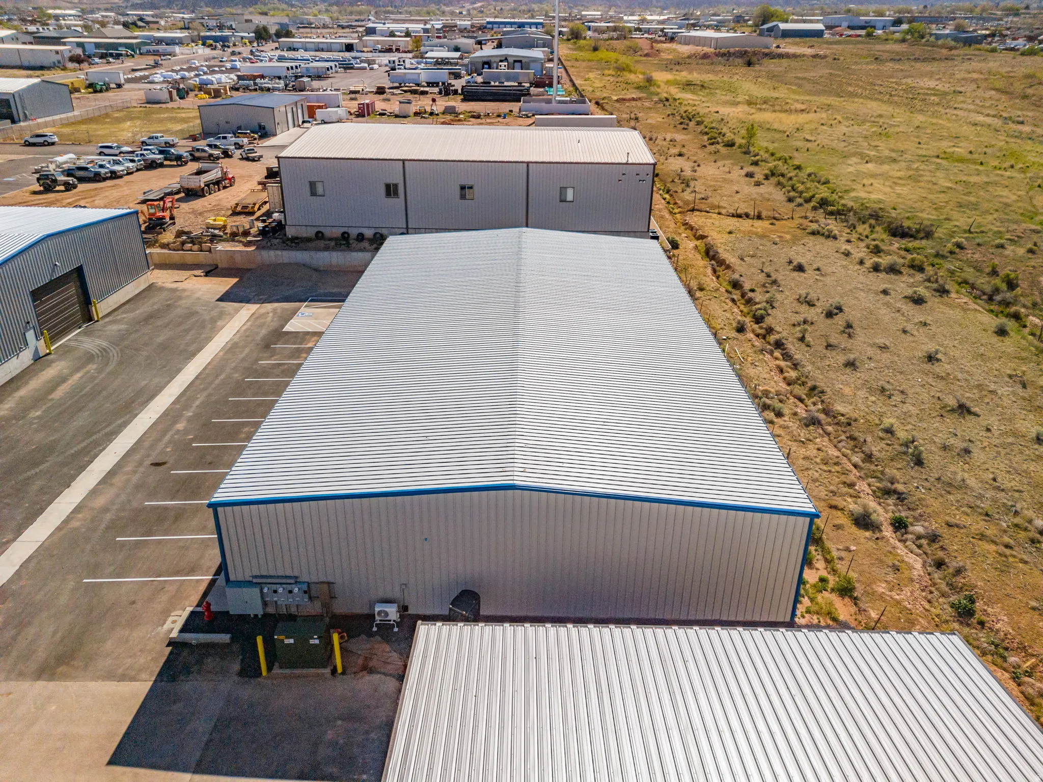 Bird's eye view of an industrial area
