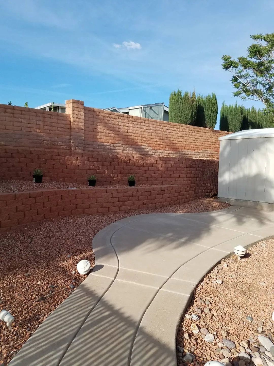 View of fenced backyard