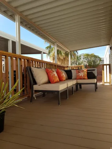 View of wooden deck