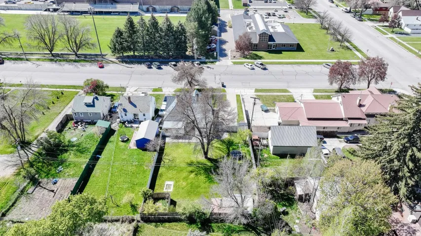Aerial perspective of suburban area