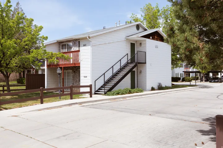 View of apartment building / complex with stairway