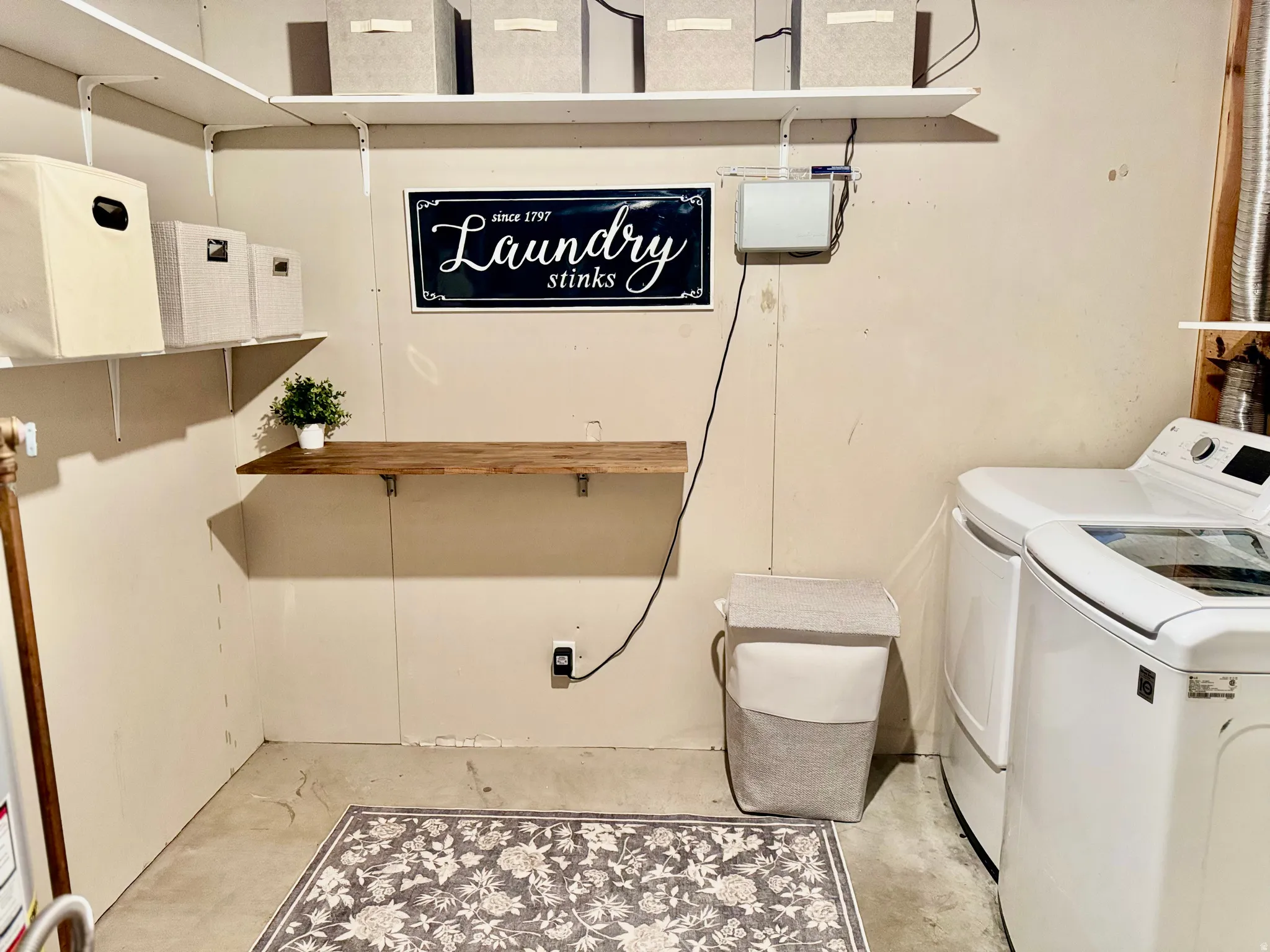 Laundry room with washer and clothes dryer
