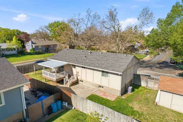 Aerial perspective of suburban area