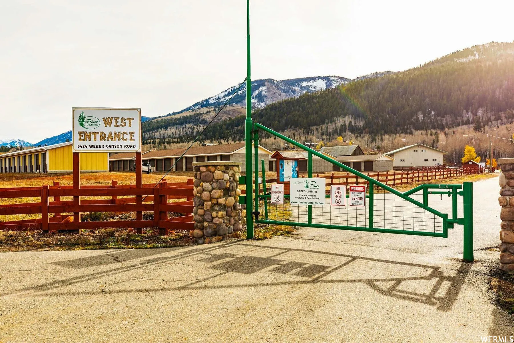 Gate featuring a mountain view