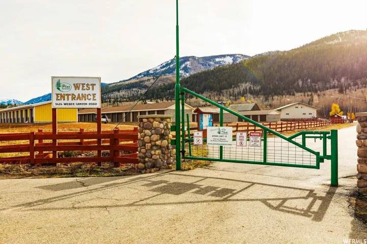 Gate featuring a mountain view