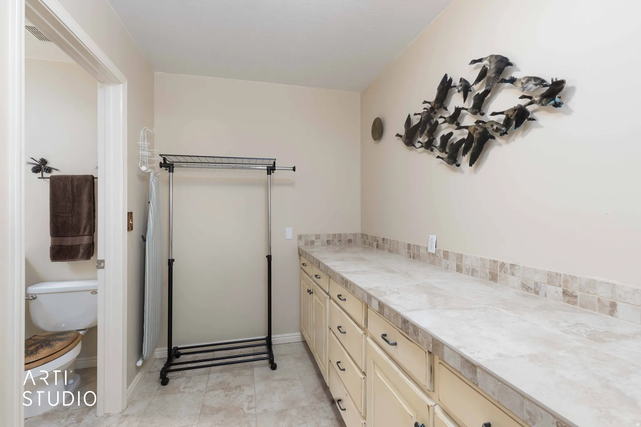 Bathroom with toilet and vanity
