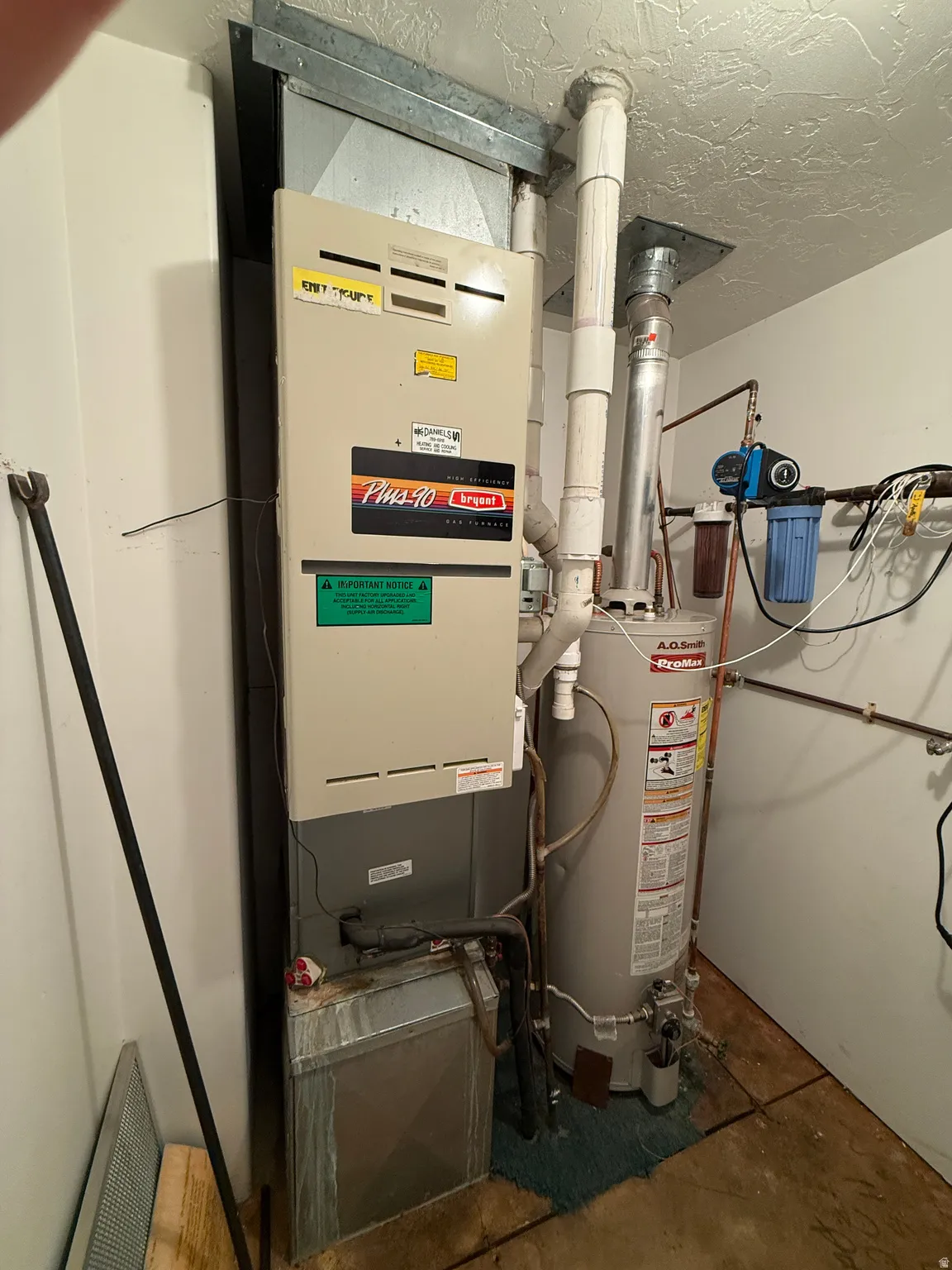Utilities with heating unit and water heater