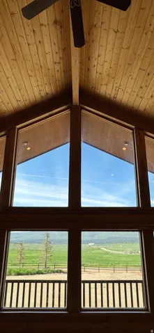Detailed view of ceiling fan