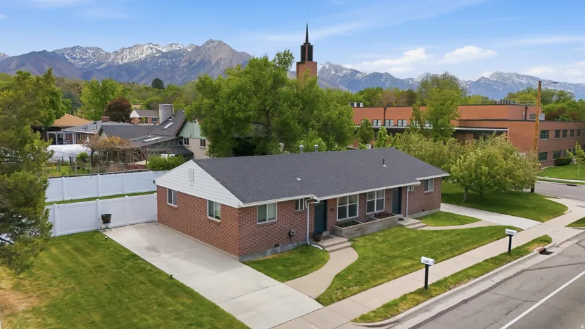 Bird's eye view of a mountain backdrop