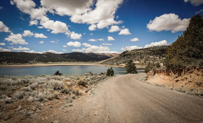 Water view with a mountainous background