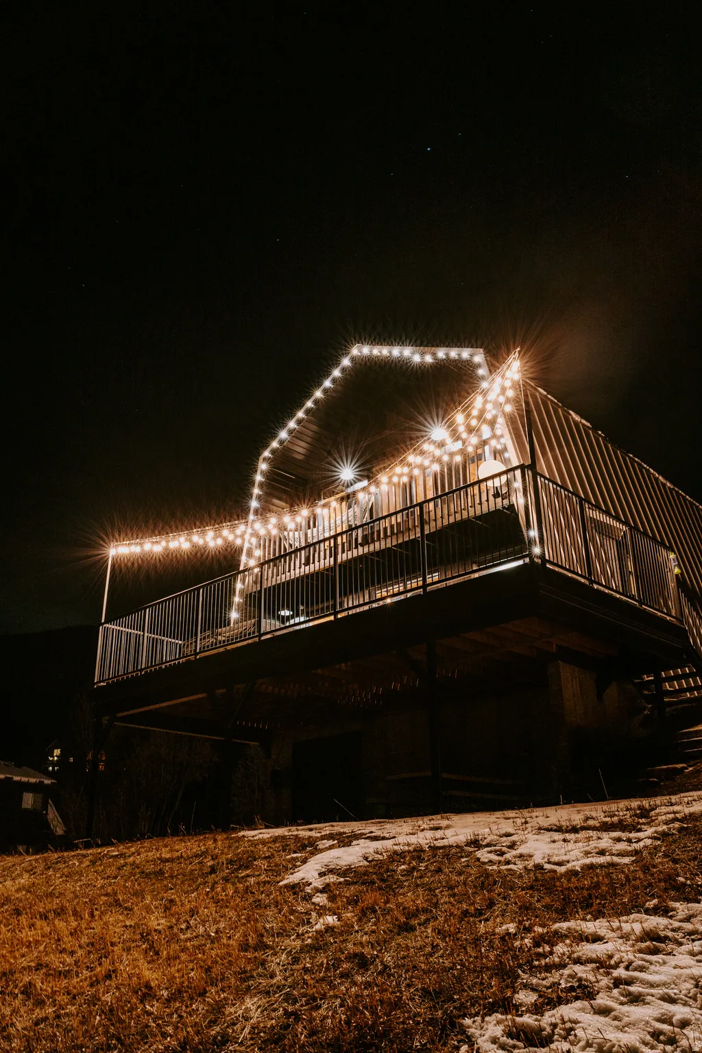 Exterior space featuring a wooden deck