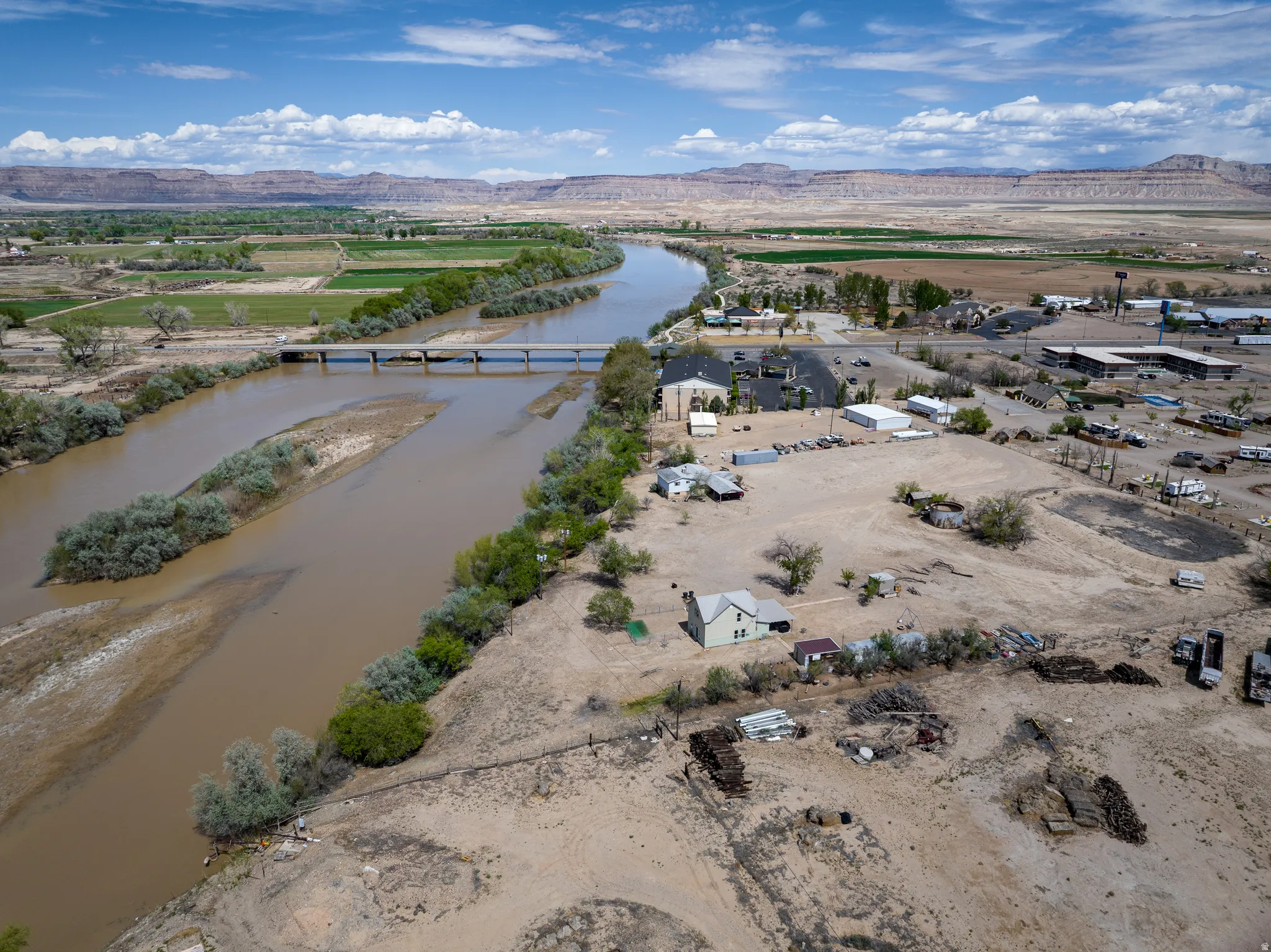 Drone / aerial view of a water and mountain view