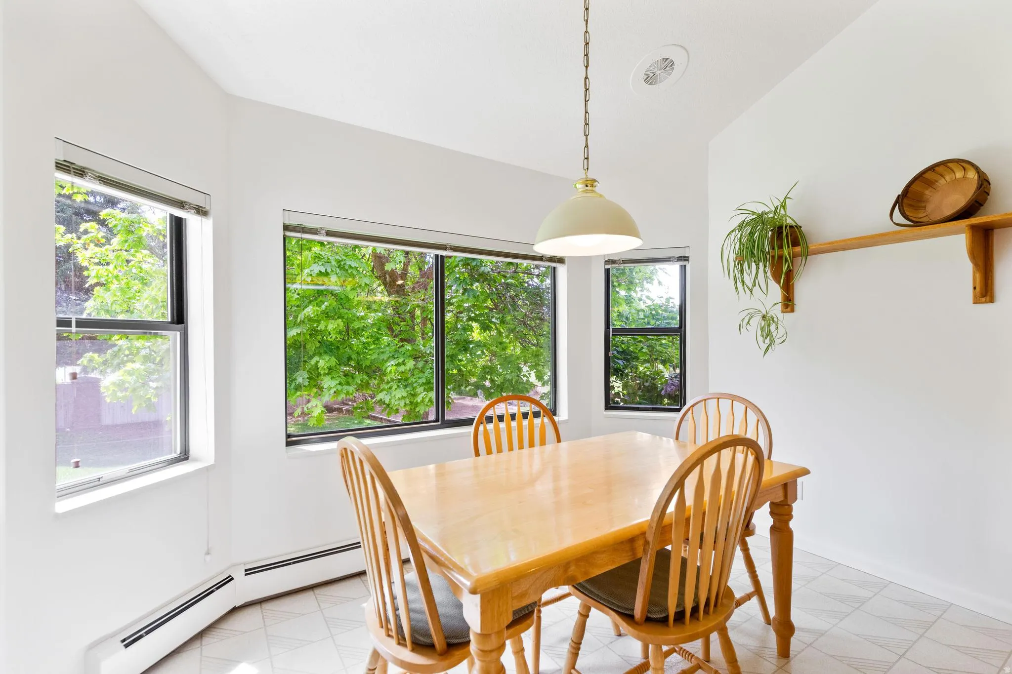 Dining space with baseboard heating