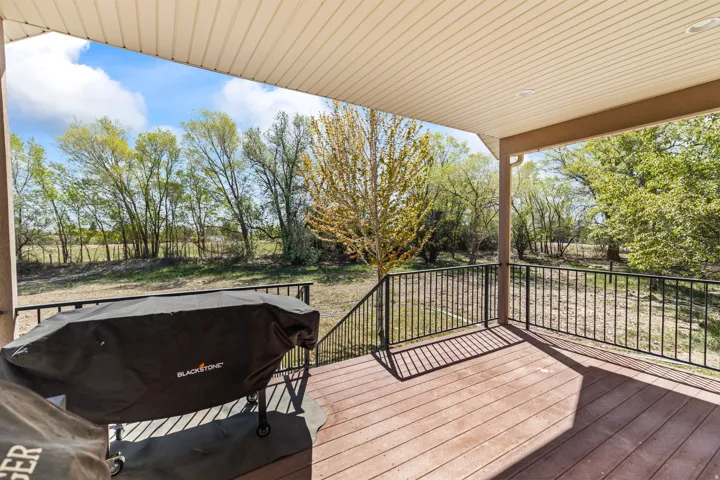 Wooden terrace with grilling area